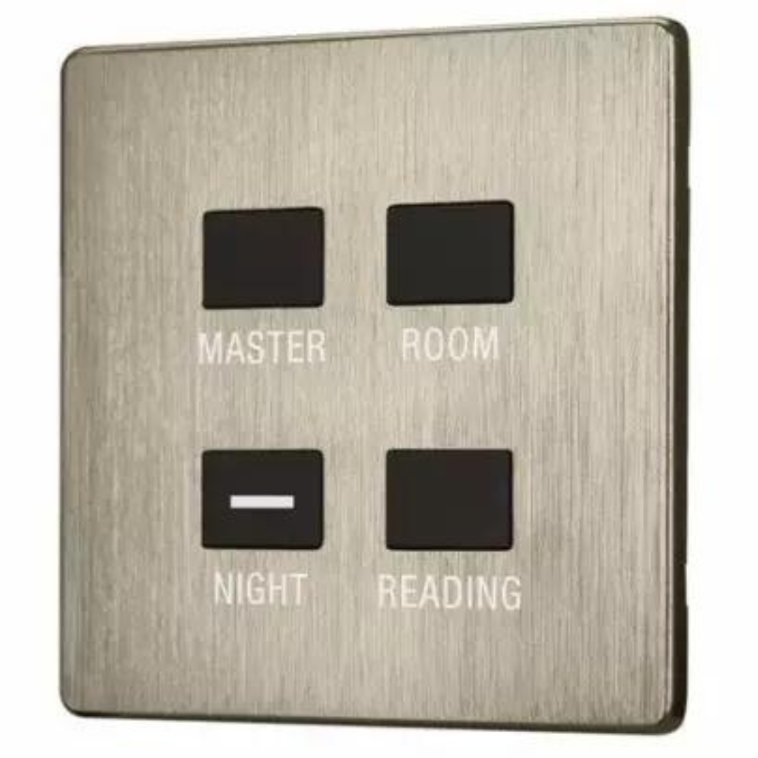 iElegance 1/2/4/8 Button Smart Panel- Brushed aluminium finish